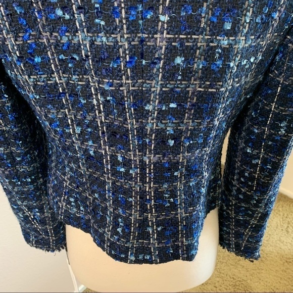 Calvin Klein NWT Tweed Open Blazer Blue Size 4P - Picture 9 of 15